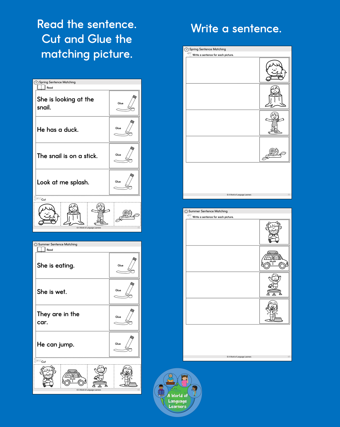 Basic Sentence Practice Grades 1-2: Reading and Writing Workbook
