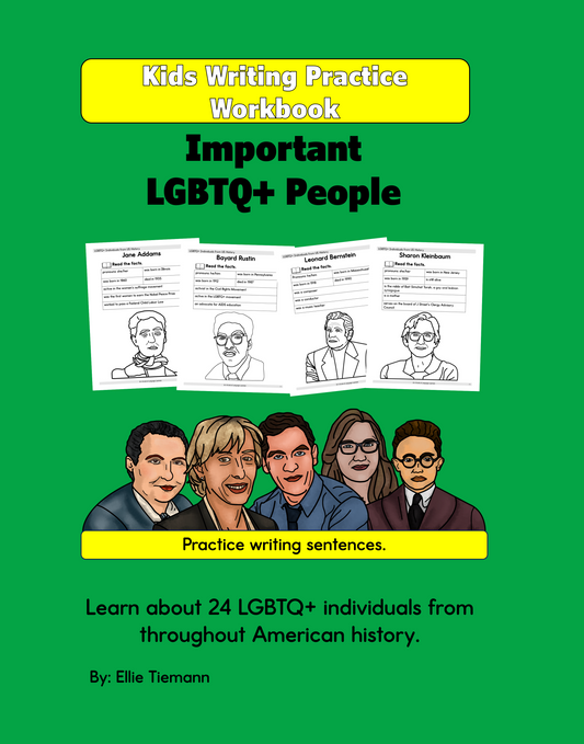 Kids Writing Practice Workbook: Important LGBTQ+ People