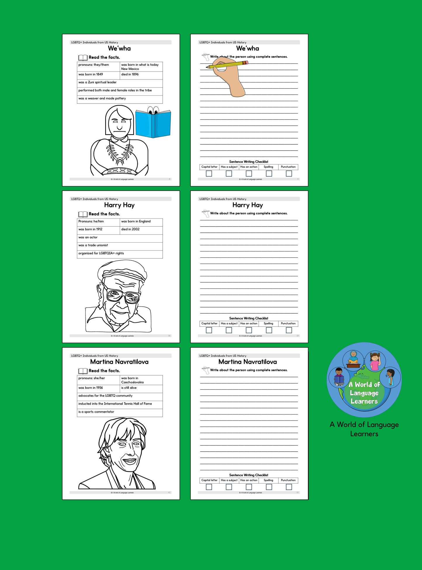 Kids Writing Practice Workbook: Important LGBTQ+ People