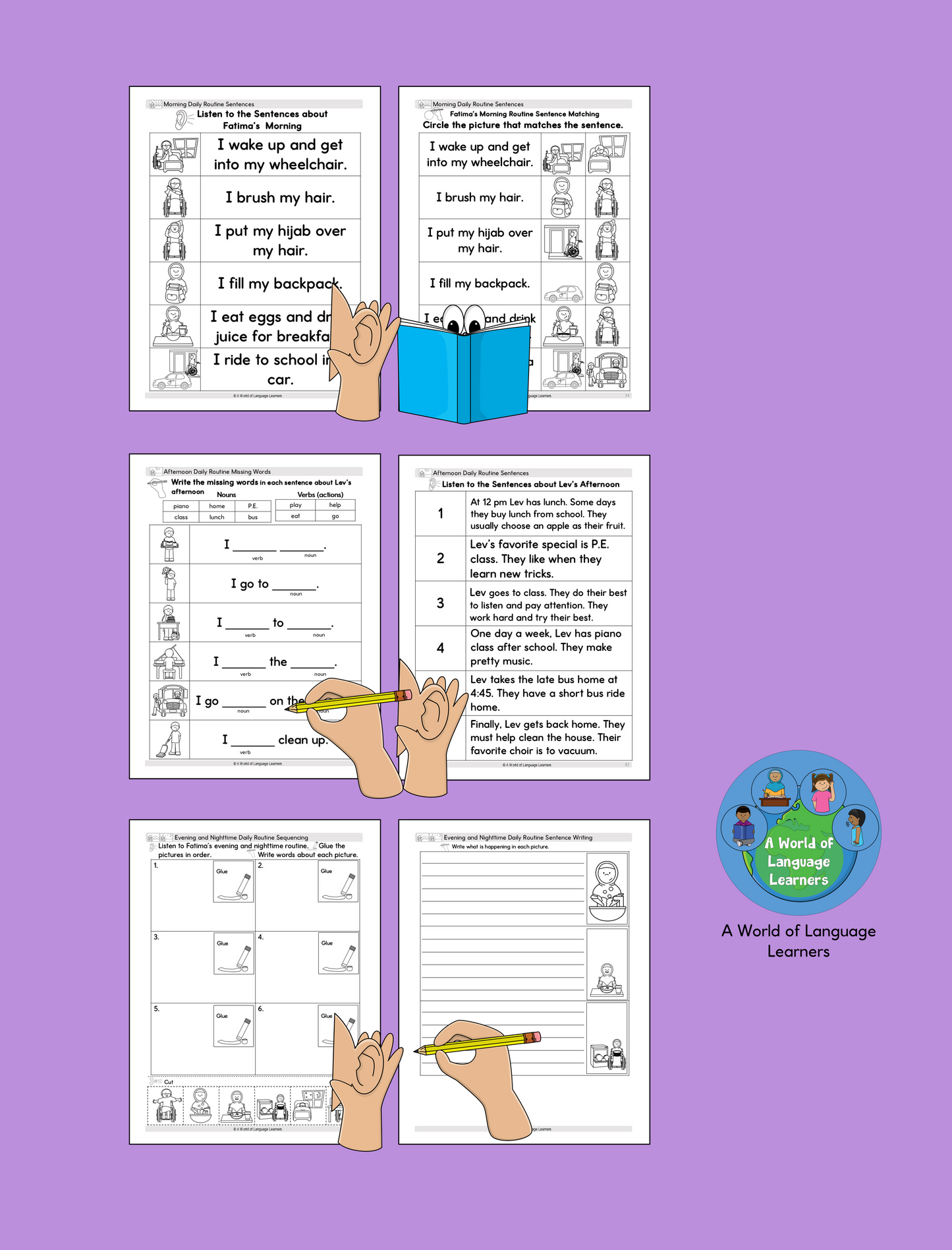 Newcomer ESL Vocabulary: Daily Activities Workbook - Instant Download