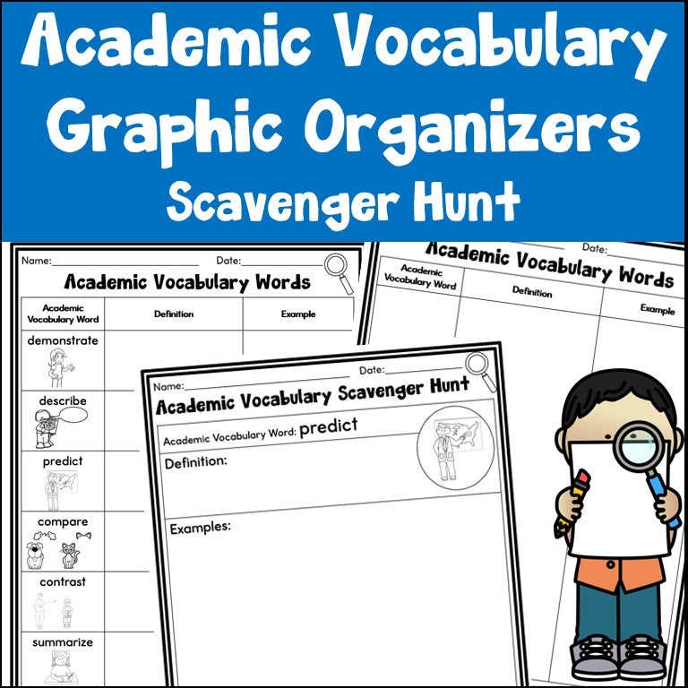 Academic Vocabulary Graphic Organizer Scavenger Hunts
