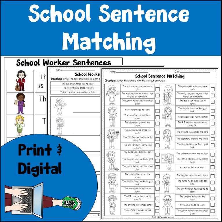 School Sentence Practice Print and Digital