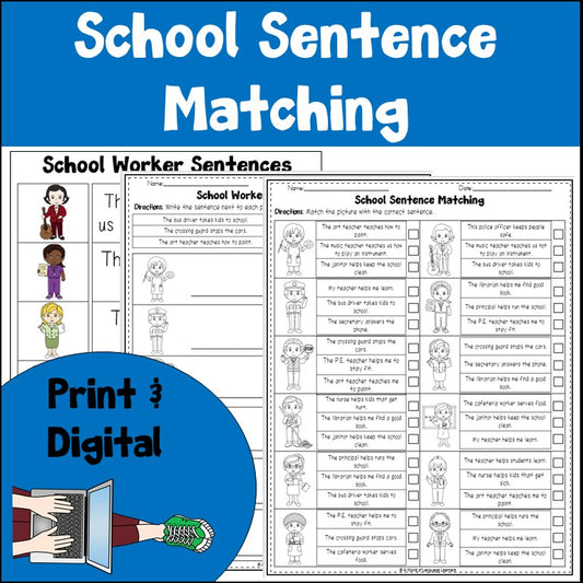 School Sentence Practice Print and Digital