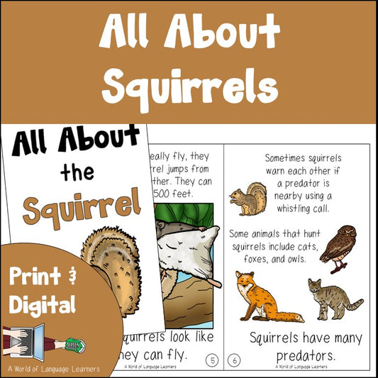 Squirrel Book Print and Digital | Emergent Reader and Decodable