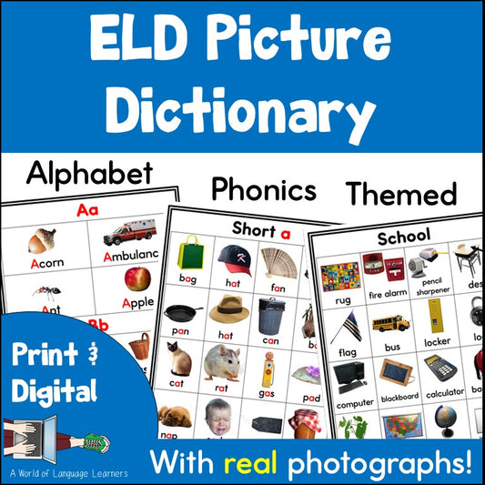 ELD Picture Dictionary | ESL Newcomer Vocabulary Print and Digital