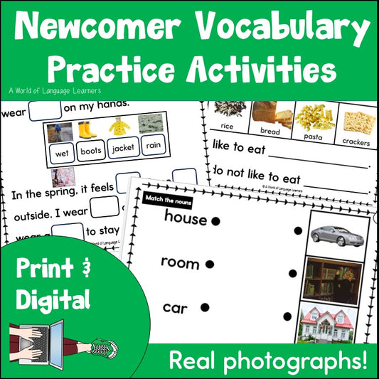 Newcomer Vocabulary Practice - ESL Speaking, Listening, Writing with Photographs