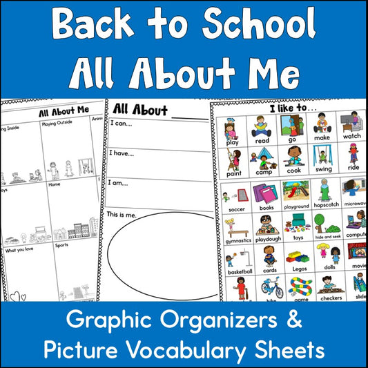 All About Me Graphic Organizer - Get to Know You Back to School Activity