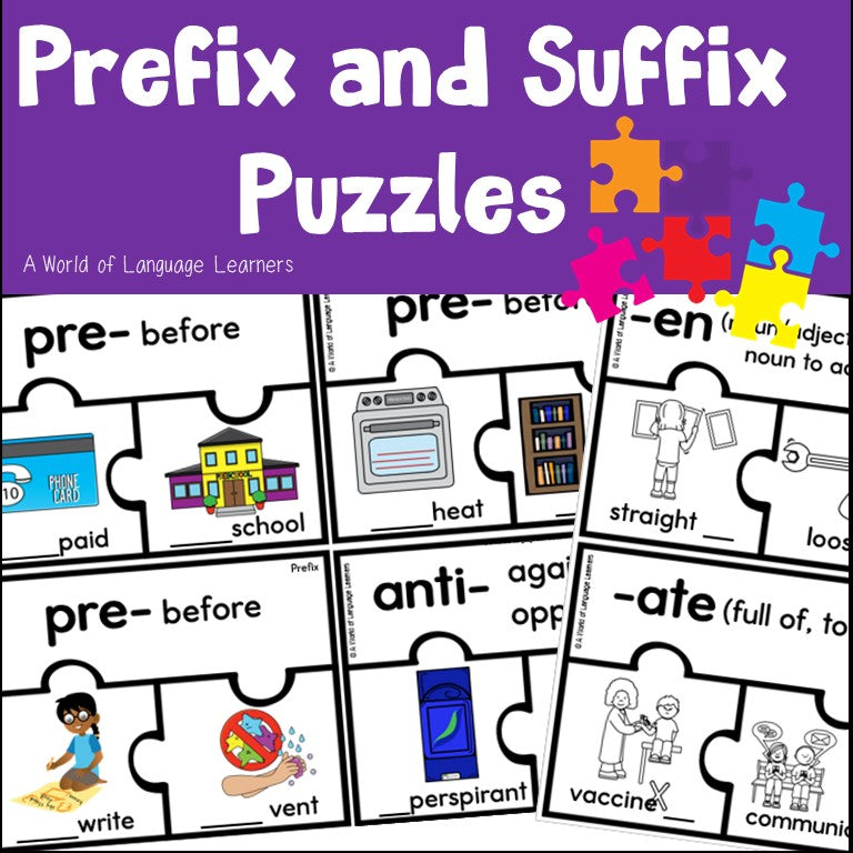 Prefix and Suffix Puzzles - Vocabulary Practice