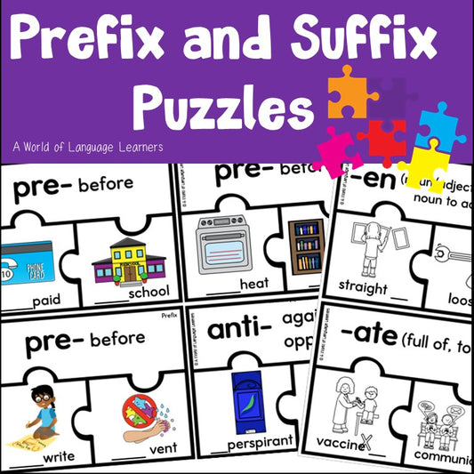 Prefix and Suffix Puzzles - Vocabulary Practice