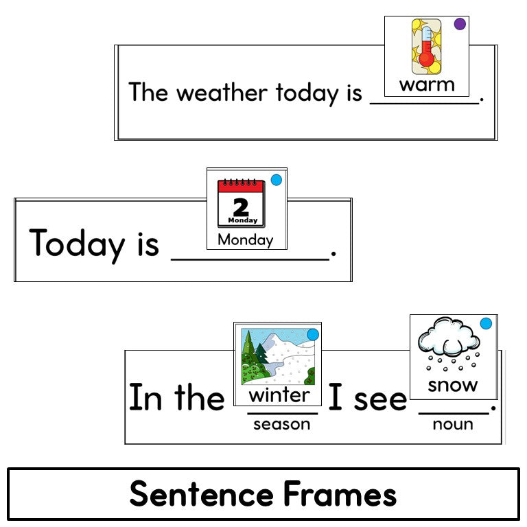 Newcomer ESL Vocabulary Cards- Seasons, Weather, Calendar