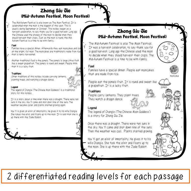 Harvest Celebration Reading Passages and Picture Vocabulary