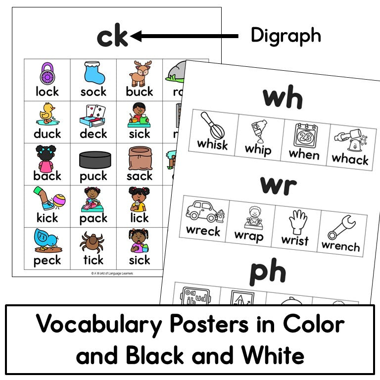 Digraph Phonics - Read, Trace, Find Practice Worksheets