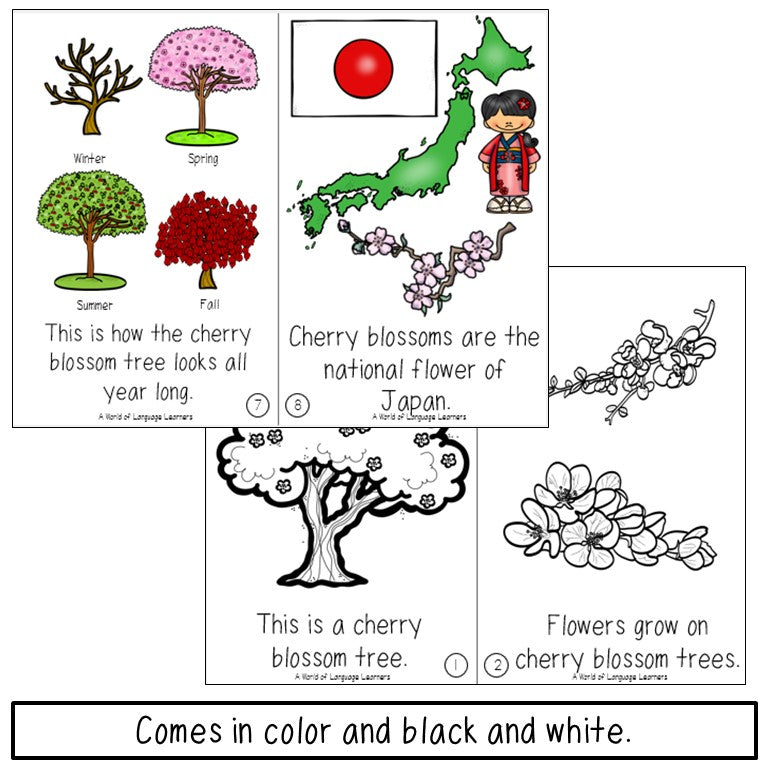Cherry Blossom Tree Emergent Reader and Decodable Book