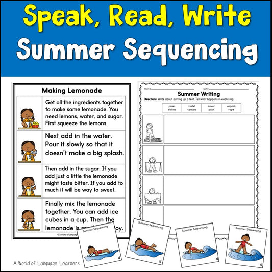 Summer Activities Sequencing Practice