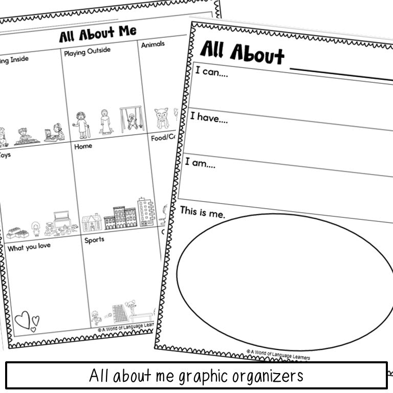 All About Me Graphic Organizer - Get to Know You Back to School Activity