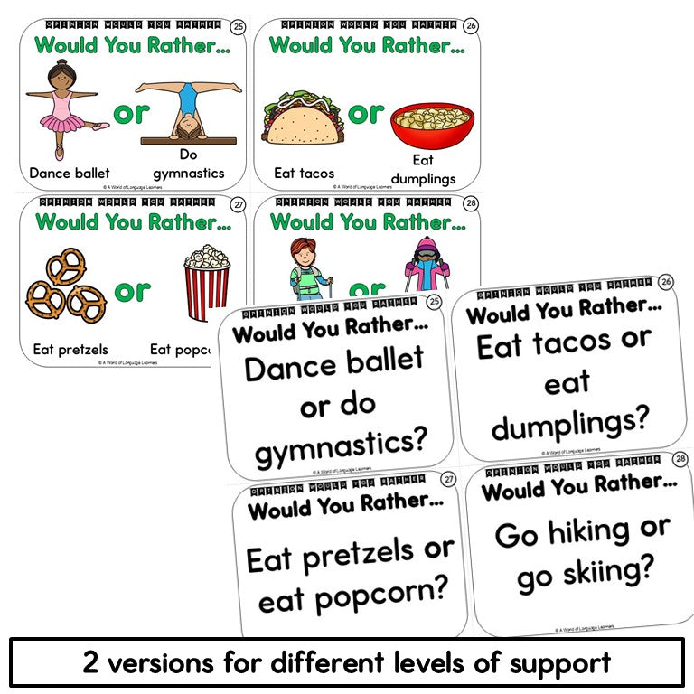 Would You Rather Opinion Task Cards