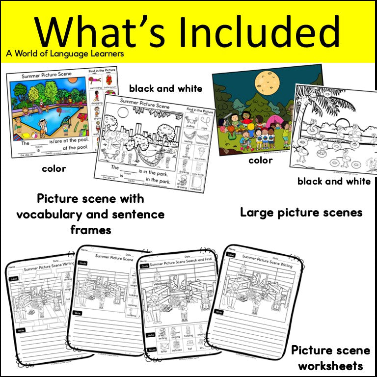 Summer Picture Scenes for ELD or SLP