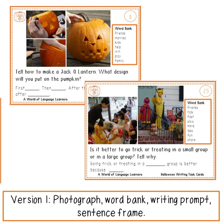 Halloween Writing Task Cards