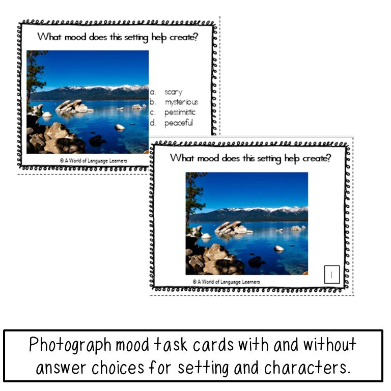 Mood & Tone Task Cards - Reading Skills Practice Activity