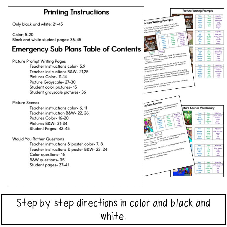 ESL Emergency Sub Plans