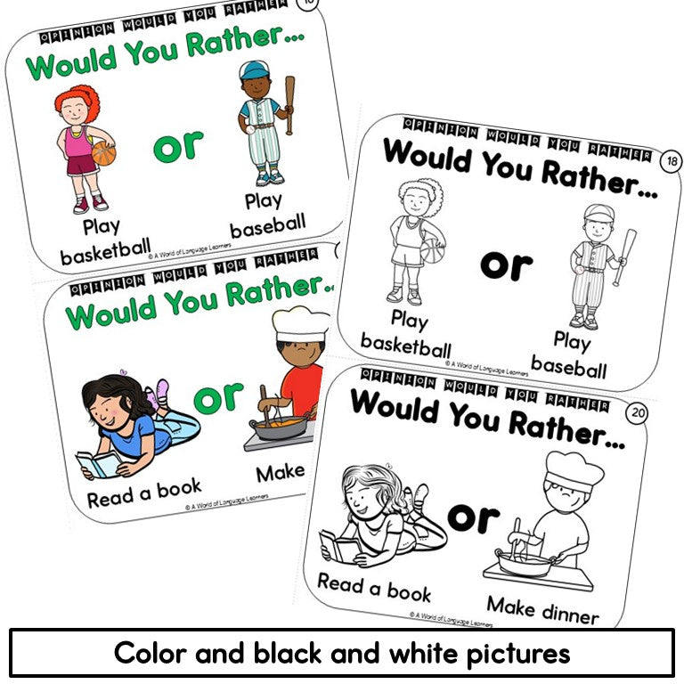 Would You Rather Opinion Task Cards