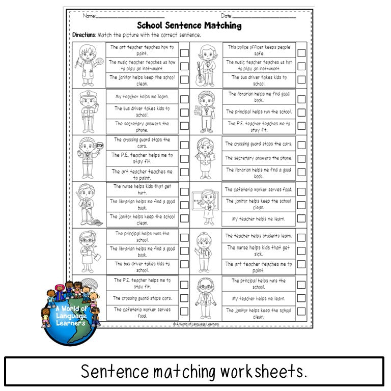 School Sentence Practice Print and Digital