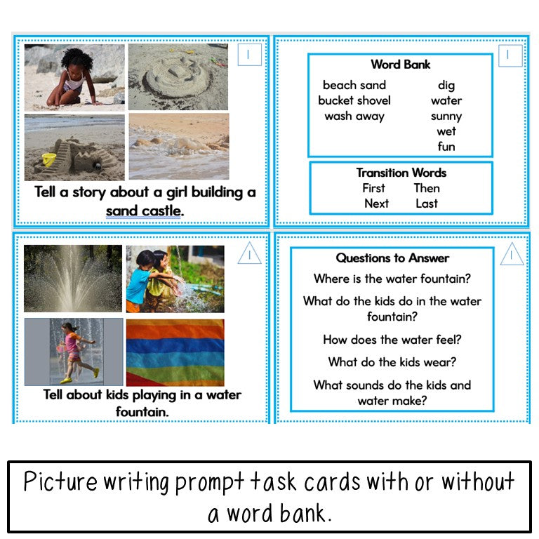 Narrative Picture Prompt Writing Task Cards