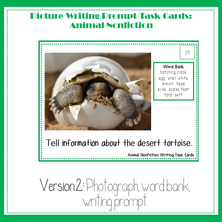 Animal Writing Prompts Task Cards