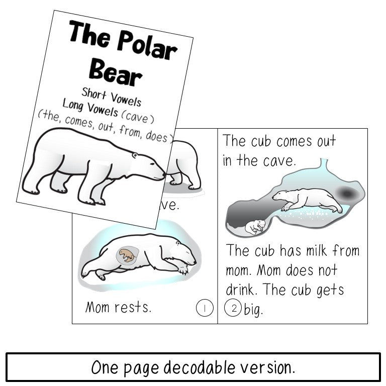 Polar Bear Book Emergent Reader and Decodable | Print and Digital