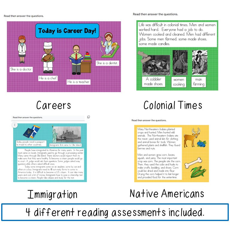 ESL Reading Assessments 4th and 5th Grade Print and Digital