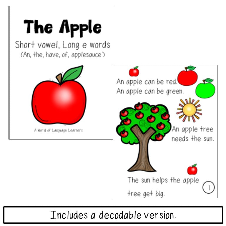 Apple Emergent Reader and Decodable Book | Print and Digital