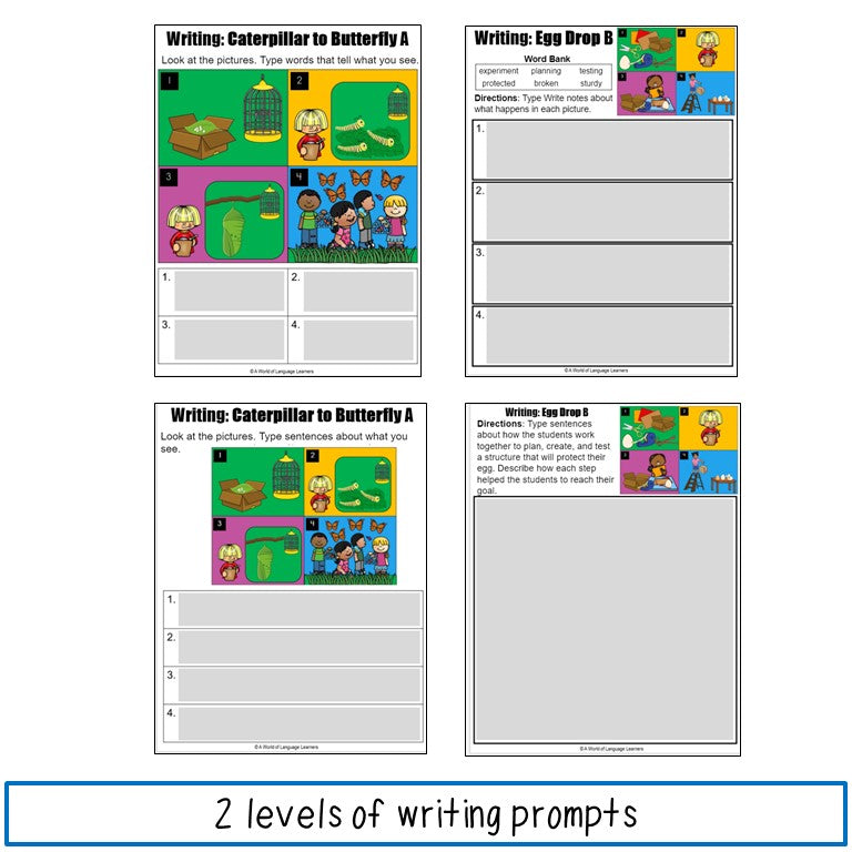 ESL Writing Assessments 2nd and 3rd Grade Print and Digital