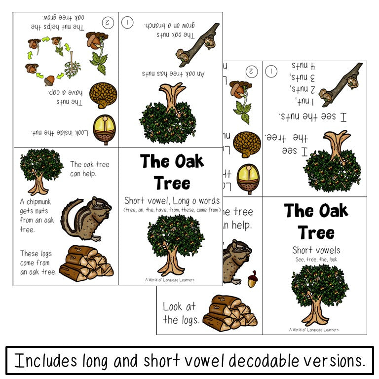 Oak Tree Emergent Reader and Decodable Book | Print and Digital