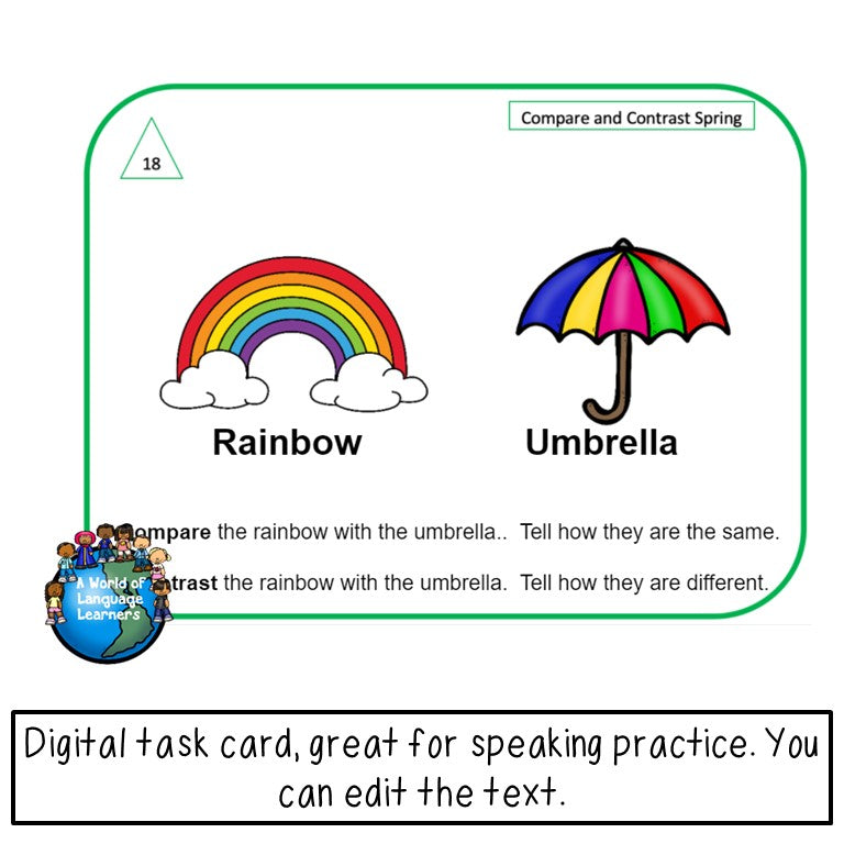 Compare and Contrast Task Cards Spring