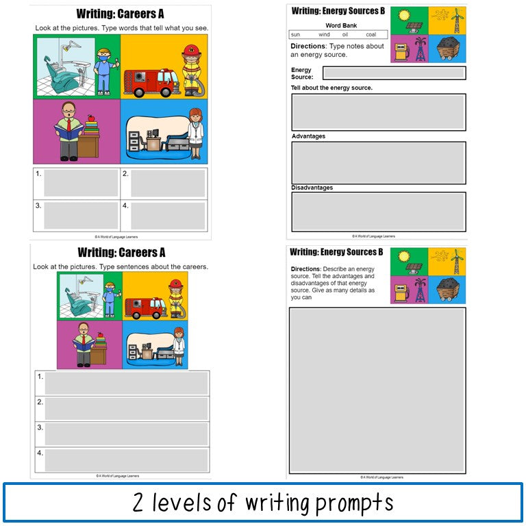 ESL Writing Assessments 4th and 5th Grade Print and Digital