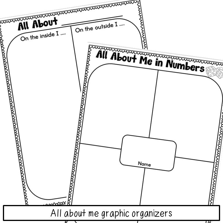 All About Me Graphic Organizer - Get to Know You Back to School Activity