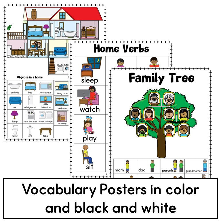 Newcomer ESL Vocabulary Workbook - Clothing, Home, Family Practice Worksheets