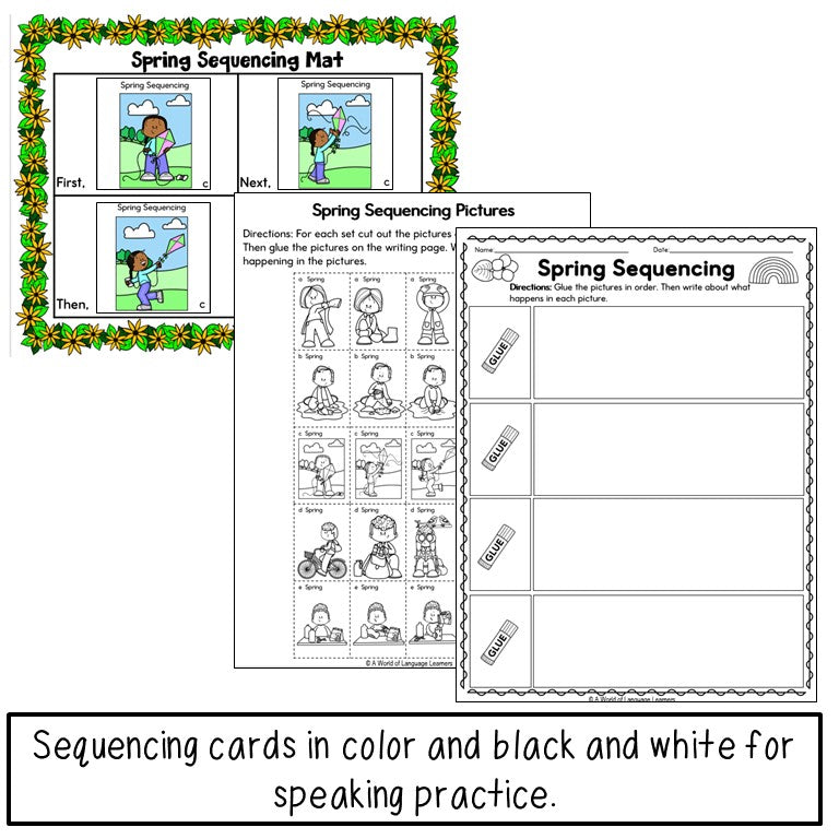 Spring Activities Sequencing Practice