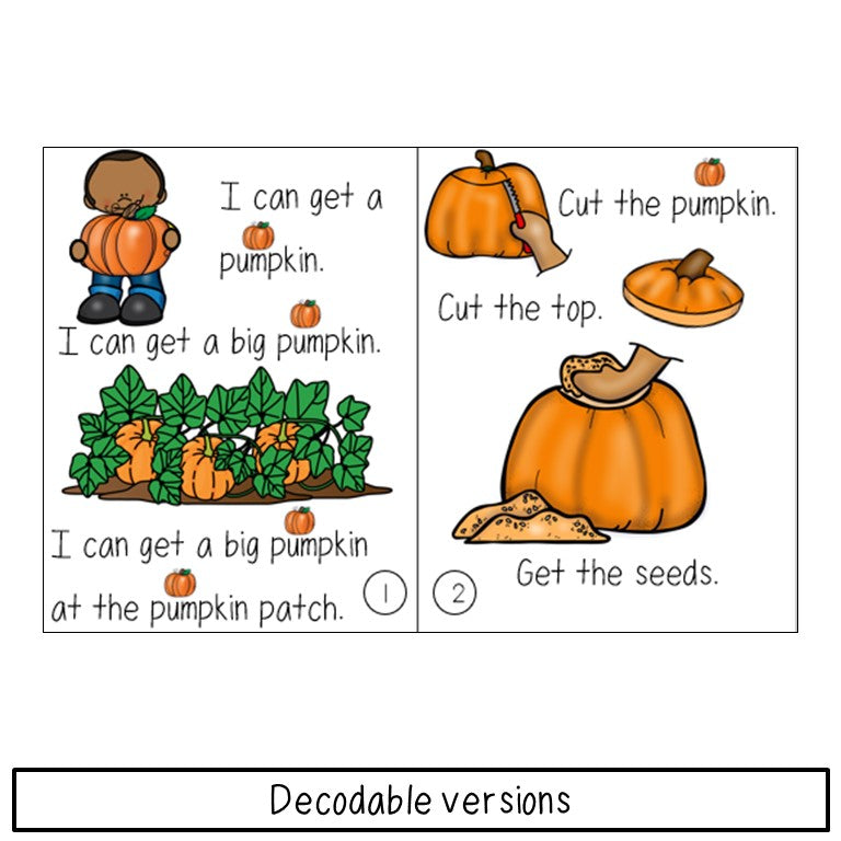 Pumpkin Emergent Reader and Decodable Book | Print and Digital