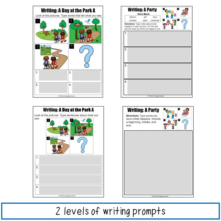ESL Writing Assessments First Grade