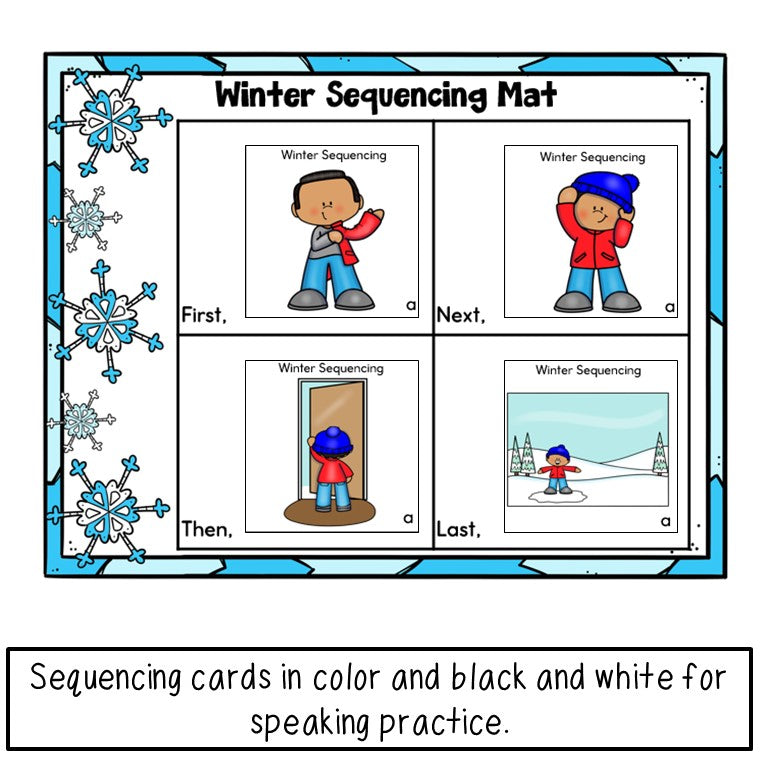 Winter Activities Sequencing Practice