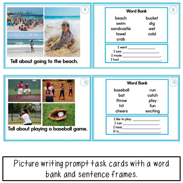 Narrative Picture Prompt Writing Task Cards