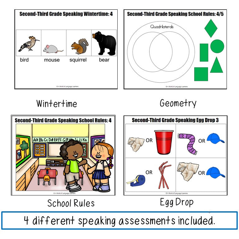 ESL Speaking Assessments 2nd and 3rd Grade