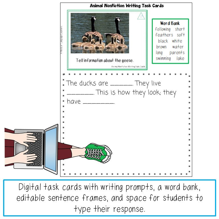 Animal Writing Prompts Task Cards