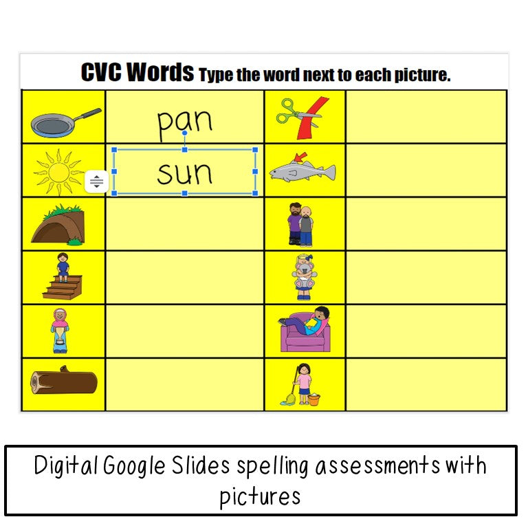 Short Vowel Picture Phonics Assessments