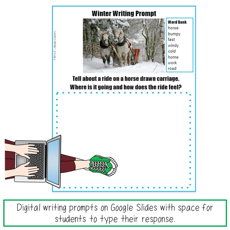 Winter Picture Writing Prompt Task Cards