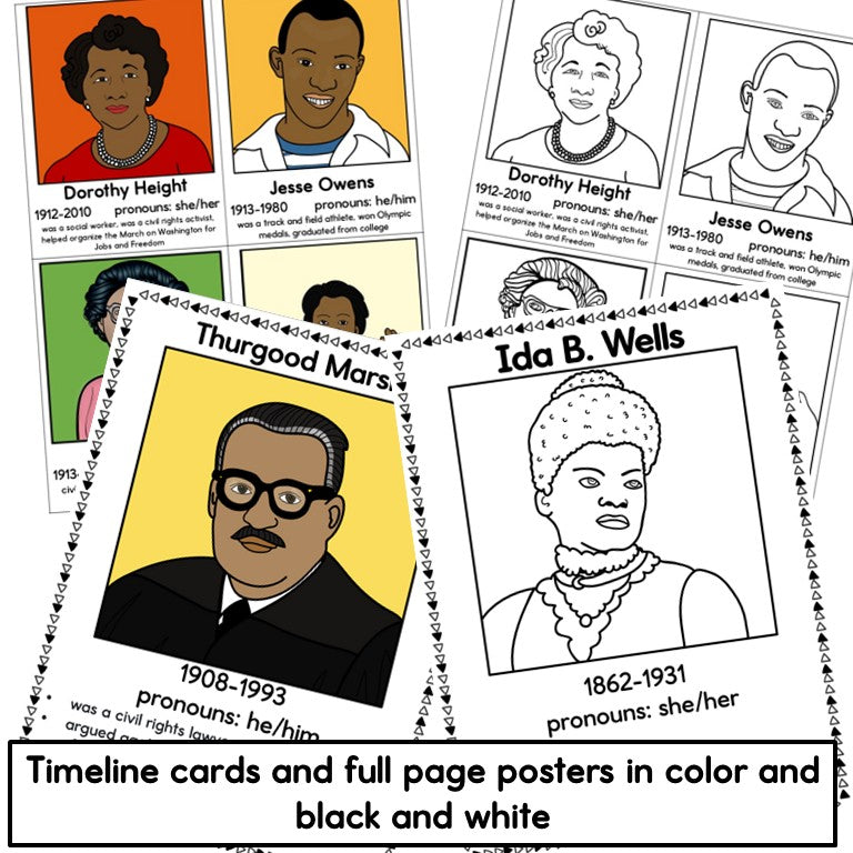 Black History Graphic Organizers Research Writing Posters Timeline Cards