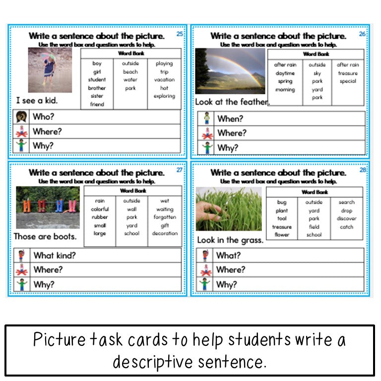 Writing Prompt Picture Task Cards Spring