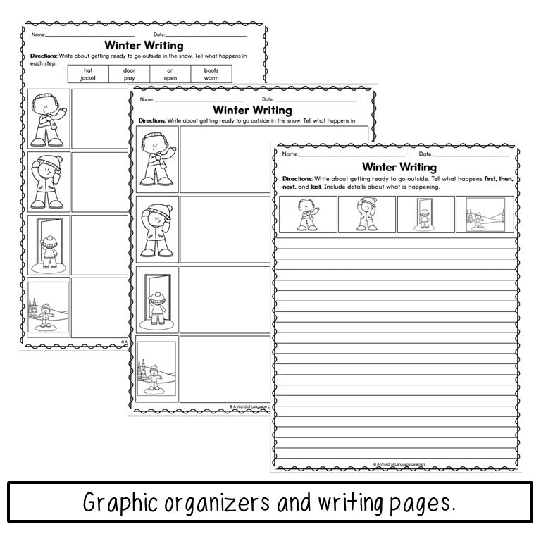 Winter Activities Sequencing Practice
