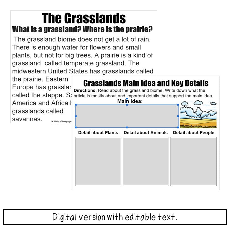 Grasslands Reading Passage - Read Speak Write